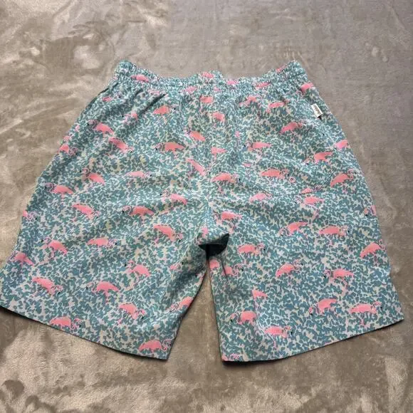 Chubbies Flamingo Print Blue Pink Swim Surf Board Shorts W/Pockets Size Medium - Picture 4 of 8